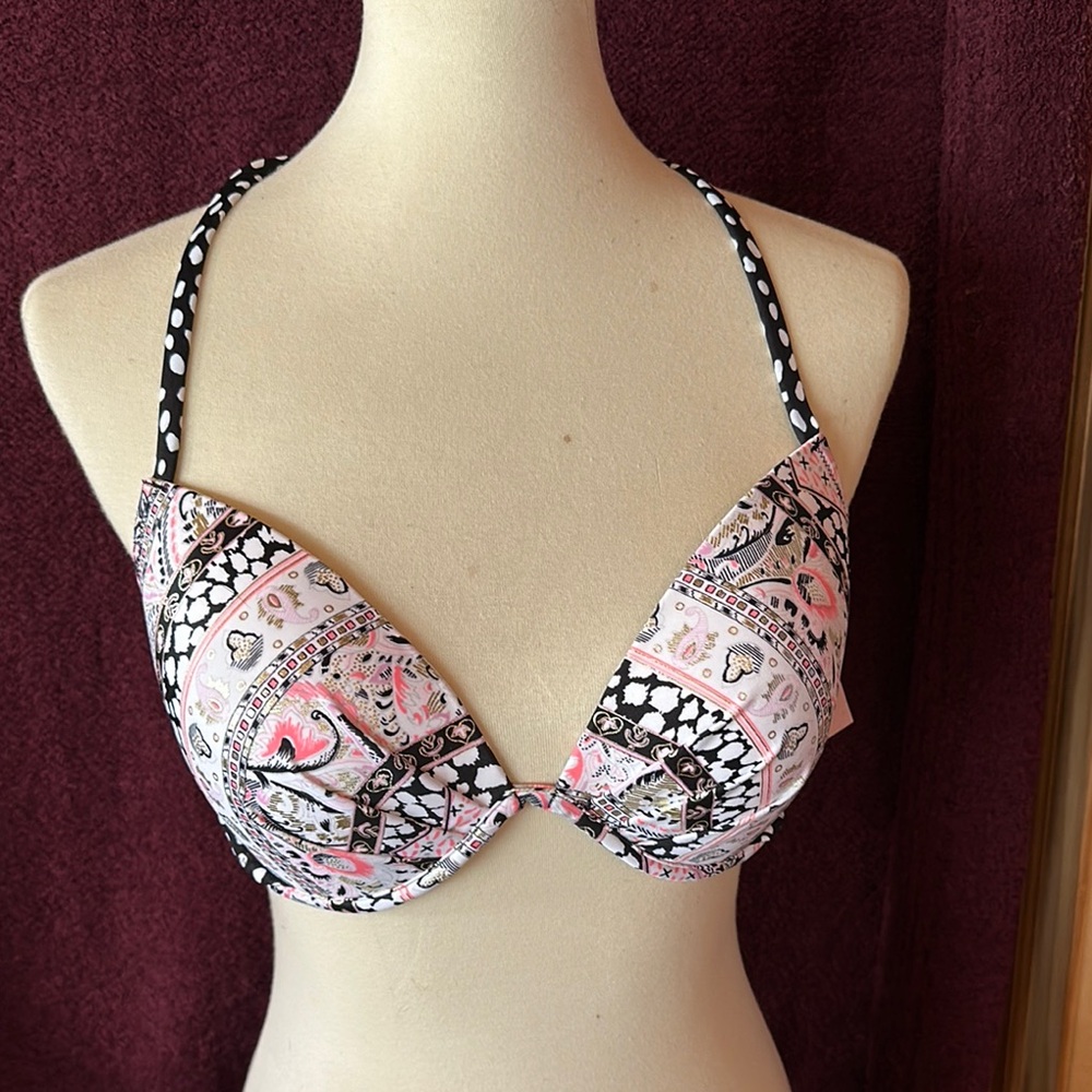 Stylish Pink and Black Women's Bra